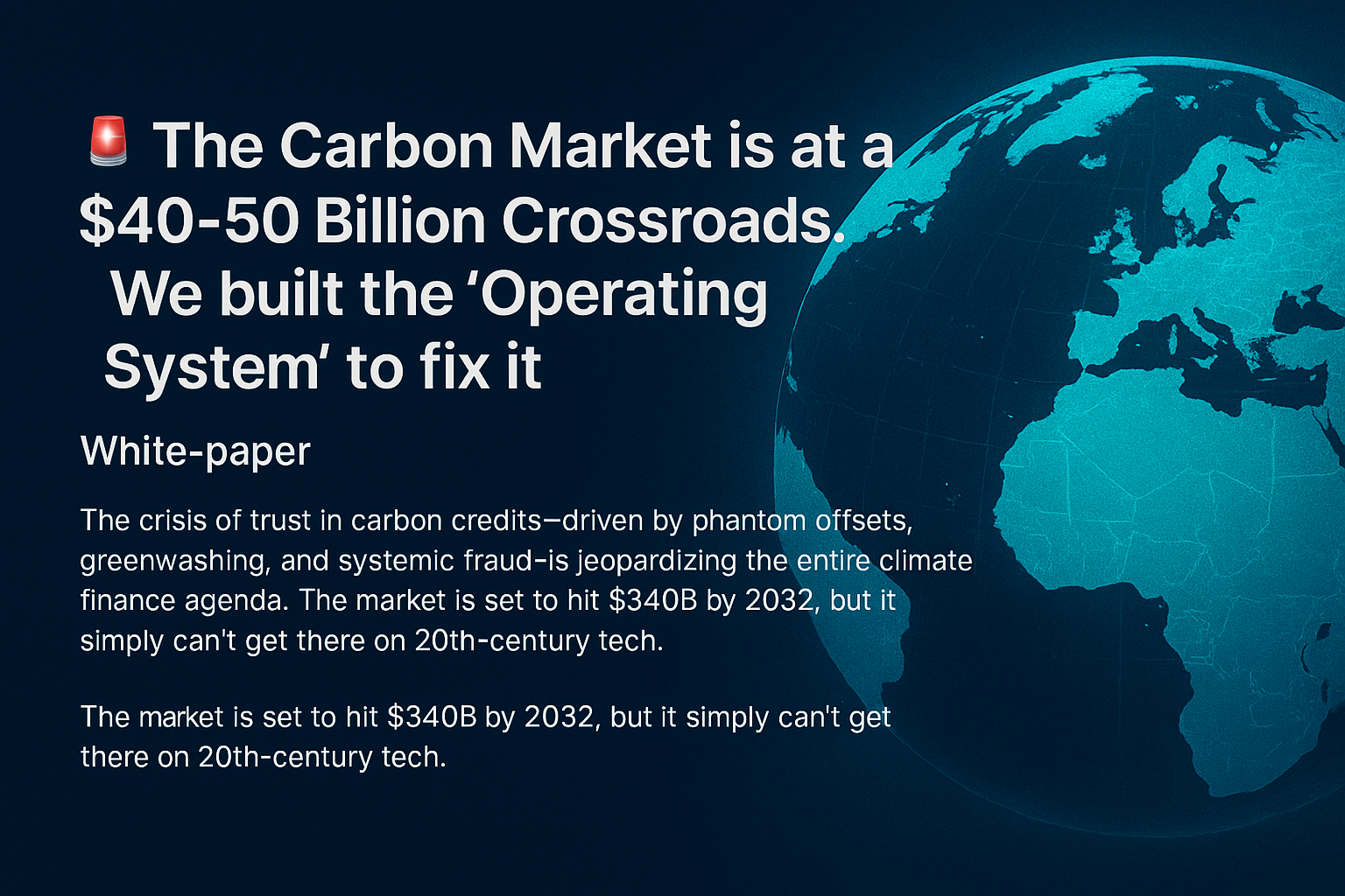 Digital interface showing national carbon registry controls